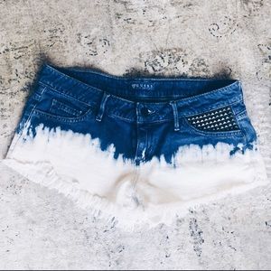 Guess ombré studded jean shorts